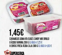 Claudio IFA ELIGES Caramelos goma candy mix brillo o ácido tarrina o cintas fresa ácida caja oferta