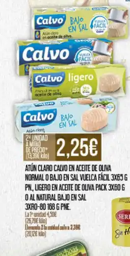 Claudio Atún claro calvo en aceite de oliva normal o bajo en sal vuelca fácil oferta