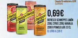 Claudio Refresco schweppes limón zero, citrus zero, naranja zero o pomelo oferta