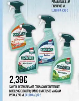 Claudio SANYTOL Desengrasante cocinas o desinfectante multiusos eucalipto, baños o multiusos manzana pistola oferta