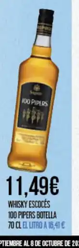 Claudio Whisky escocés 100 pipers botella oferta