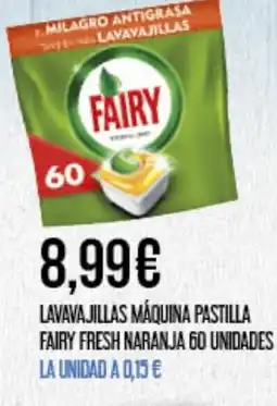 Claudio Lavavajillas máquina pastilla fairy fresh naranja 60 unidades oferta