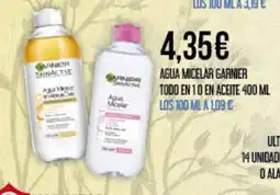Claudio Agua micelar garnier todo en 10 en aceite oferta