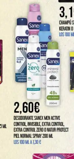 Claudio Desodorante sanex men active control, invisible, extra control,zero o natur protect piel normal oferta