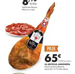 Supermercados Lupa LA ANTIGUA JAMONERÍA Jamón Serrano Reserva oferta