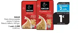 Supermercados Lupa GALLO Pasta clásica tenedor plumas 3, hélices oferta