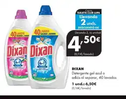 Supermercados Lupa DIXAN Detergente gel azul o adiós al separar, 40 lavados oferta