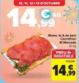 Carrefour Market Bistec 1a A de boví Carrefour El Mercado oferta
