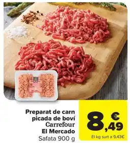 Carrefour Market Preparat de carn picada de boví Carrefour El Mercado oferta