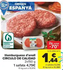 Carrefour Market CÍRCULO DE CALIDAD Hamburguesa d'anoll oferta