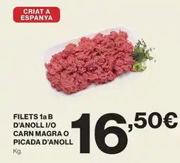 El Corte Inglés Filets 1a b d'anoll 1a b carn magra o picada d'anoll oferta