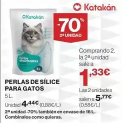 Hipercor Katakan - perlas de silice para gatos oferta