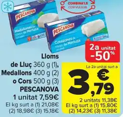 Carrefour Market PESCANOVA Lloms de Lluç Medallons o Cors oferta