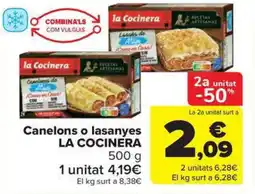 Carrefour Market LA COCINERA Canelons o lasanyes oferta