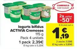 Carrefour Market ACTIVIA logurts bífidus Cremosos oferta