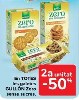 Carrefour Market GULLÓN Zero En totes les galetes sense sucres. oferta