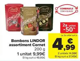 Carrefour Market LINDOR Bombons assortiment Cornet oferta