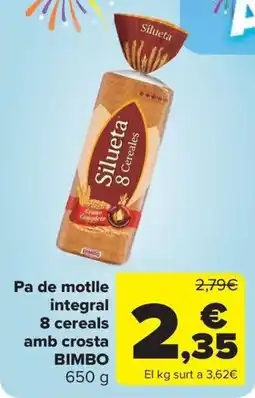 Carrefour Market BIMBO Pa de motlle integral 8 cereals amb crosta oferta