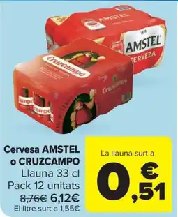Carrefour Market Cervesa AMSTEL o CRUZCAMPO oferta