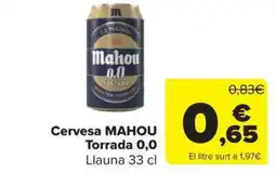 Carrefour Market MAHOU Cervesa Torrada 0,0 oferta