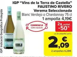 Carrefour Market FAUSTINO RIVERO IGP "Vins de la Terra de Castella” Verema Seleccionada oferta