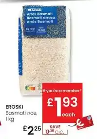 Eroski Eroski - basmati rice oferta