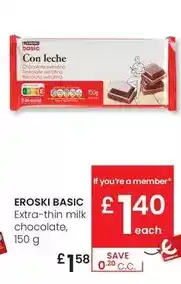 Eroski Eroski basic - extra-thin milk chocolate oferta