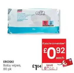 Eroski Eroski - baby wipes oferta