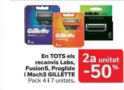 Carrefour Market GILLETTE En tots els fusion5, proglide i mach3 oferta