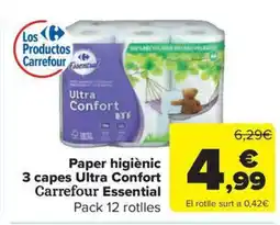 Carrefour Market Paper higiènic 3 capes Ultra Confort Carrefour Essential oferta