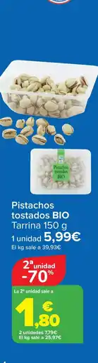 Carrefour Pistachos tostados BIO oferta