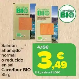 Carrefour CARREFOUR BIO salmón ahumado normal o reducido en sal oferta