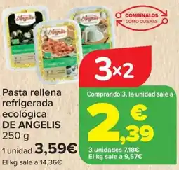 Carrefour DE ANGELIS Pasta rellena refrigerada ecológica oferta