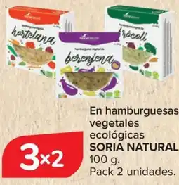 Carrefour SORIA NATURAL En hamburguesas vegetales ecológicas oferta