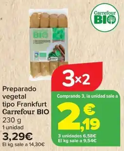 Carrefour CARREFOUR BIO Preparado vegetal tipo Frankfurt oferta