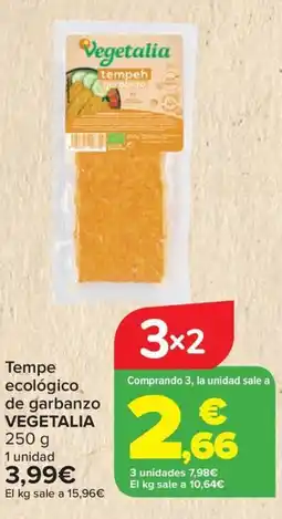 Carrefour VEGETALIA Tempe ecológico de garbanzo oferta