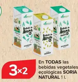 Carrefour SORIA NATURAL En todas las bebidas vegetales ecológicas oferta