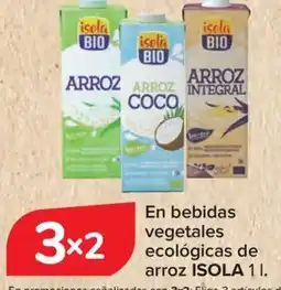 Carrefour ISOLA En bebidas vegetales ecológicas de arroz oferta