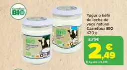 Carrefour CARREFOUR BIO Yogur o kéfir de leche de vaca natural oferta