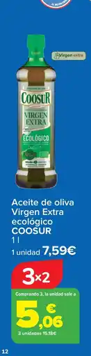 Carrefour COOSUR Aceite de oliva Virgen Extra ecológico oferta