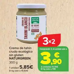 Carrefour NATURGREEN Crema de tahin crudo ecológico sin gluten oferta