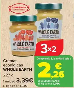 Carrefour WHOLE EARTH Cremas ecológicas oferta