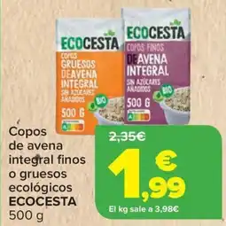 Carrefour ECOCESTA Copos de avena integral finos o gruesos ecológicos oferta