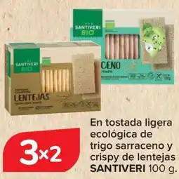 Carrefour SANTIVERI En tostada ligera ecológica de trigo sarraceno y crispy de lentejas oferta