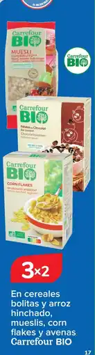Carrefour CARREFOUR BIO En cereales bolitas y arroz hinchado, mueslis, corn flakes y avenas oferta
