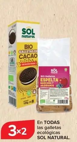 Carrefour SOL NATURAL En todas las galletas ecológicas oferta