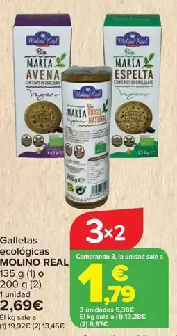 Carrefour MOLINO REAL Galletas ecológicas oferta
