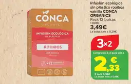 Carrefour CONCA ORGANICS Infusión ecológica sin plástico rooibos vainilla oferta