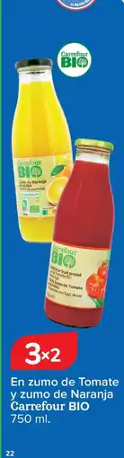 Carrefour CARREFOUR BIO En zumo de Tomate y zumo de Naranja oferta
