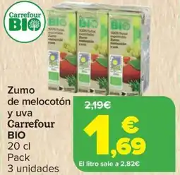 Carrefour CARREFOUR BIO Zumo de melocotón y uva oferta